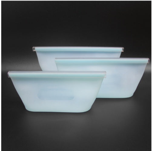 3pcs Reusable Silicone Food Storage Bags, Sandwich Snack Bags Zip Container Safe