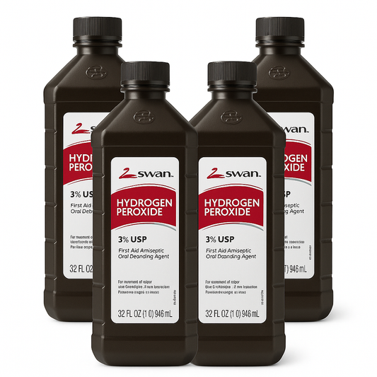 Swan Hydrogen Peroxide 3% USP First Aid Antiseptic - 32 fl oz (Pack of 4)